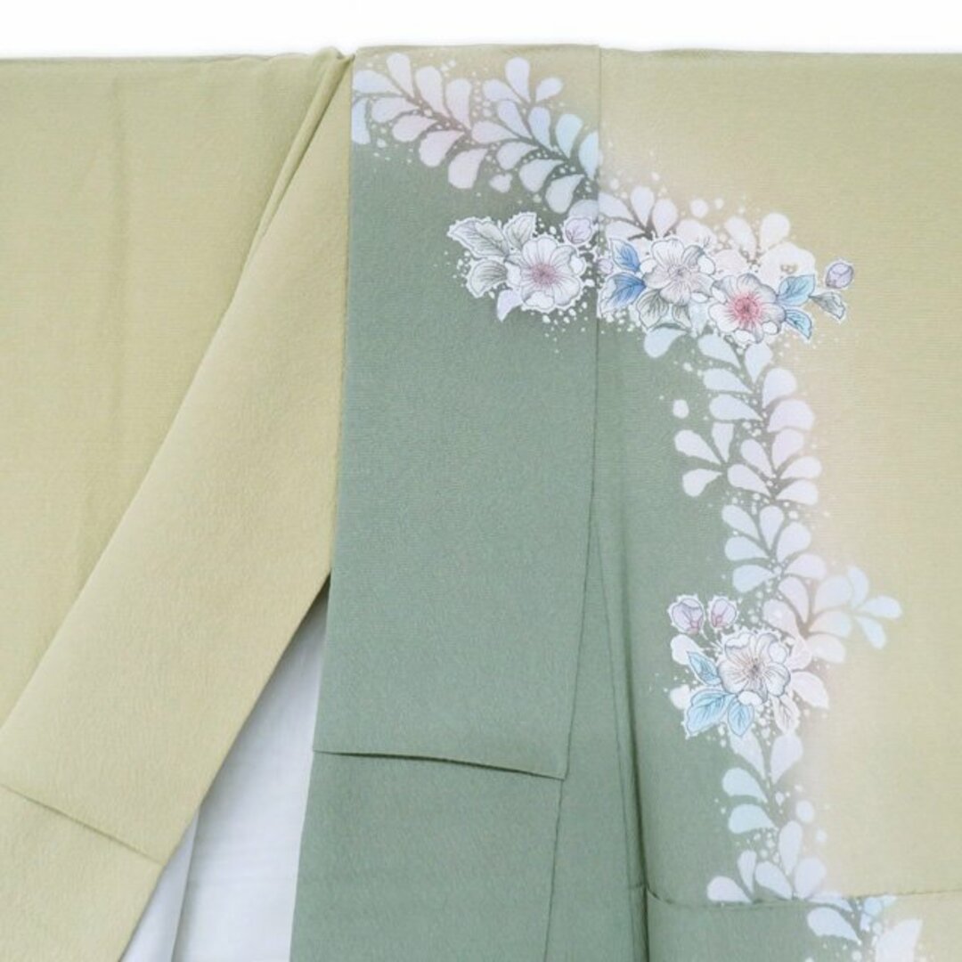 訪問着 着物 中古 正絹 袷 フォーマル 花模様 辻が花 絞り 薄 訪問着 着物 中古 正絹 袷 フォーマル 花模様 辻が花 絞り 薄