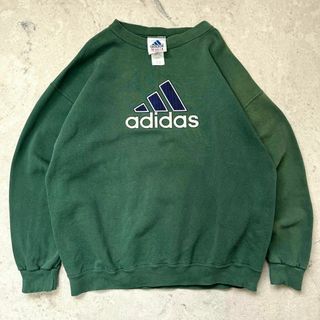 アディダス(adidas)の【90s アディダス】USA製 L 肉厚 刺繍パフォーマンスロゴ スウェット 緑(スウェット)