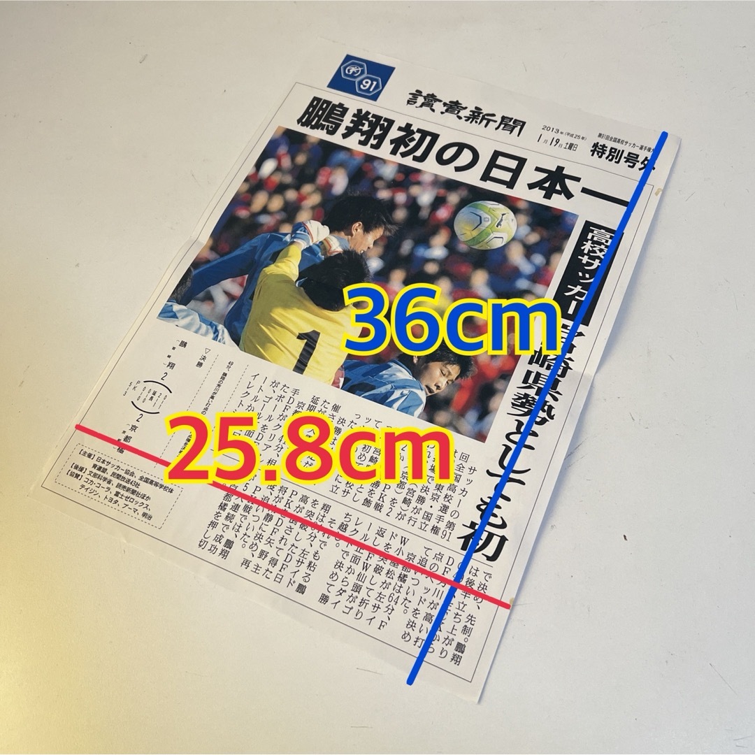 [コレクション]2013年度　高校サッカー　 鵬翔(ほうしょう)高校優勝　新聞 スポーツ/アウトドアのサッカー/フットサル(記念品/関連グッズ)の商品写真