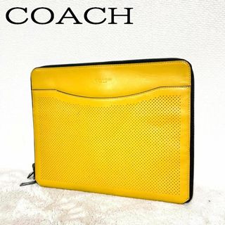 コーチ(COACH)の美品✨COACH コーチハンドバッグクラッチバッグイエロー黄色(ハンドバッグ)