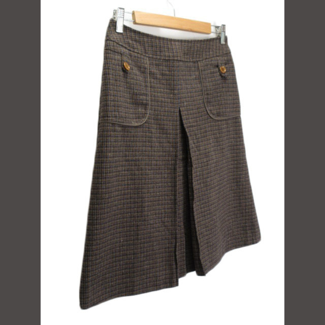 NEWYORKER(ニューヨーカー)のニューヨーカー NEWYORKER スカート チェック ボックスプリーツ ウール レディースのスカート(ひざ丈スカート)の商品写真