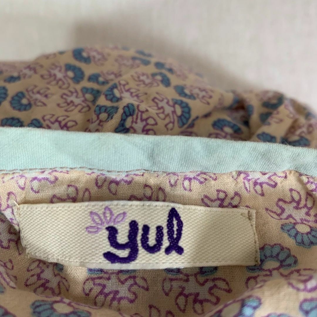 YUL(ヨル)のyul ヨル Tシャツ ピンク 総柄 七分丈 レディース トップス レディースのトップス(Tシャツ(長袖/七分))の商品写真