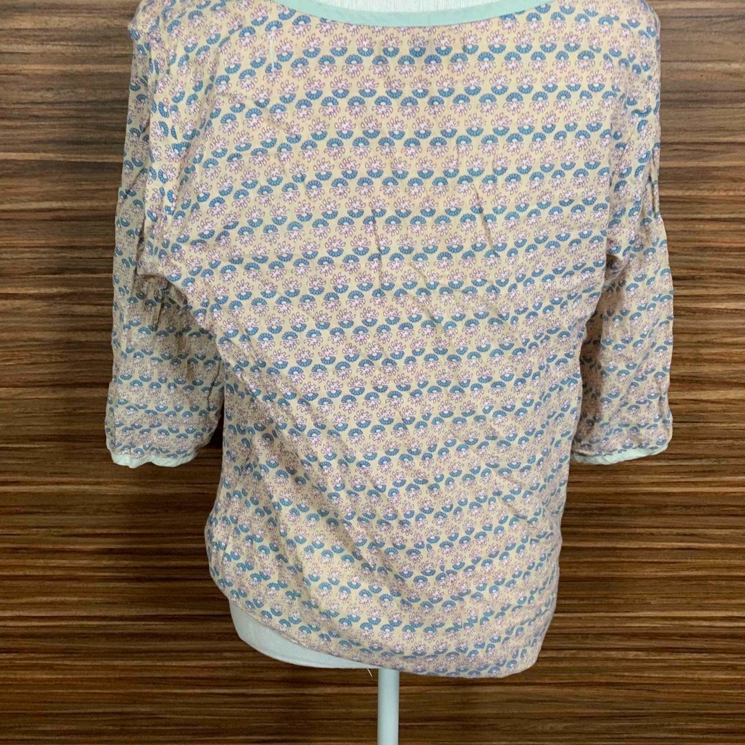 YUL(ヨル)のyul ヨル Tシャツ ピンク 総柄 七分丈 レディース トップス レディースのトップス(Tシャツ(長袖/七分))の商品写真