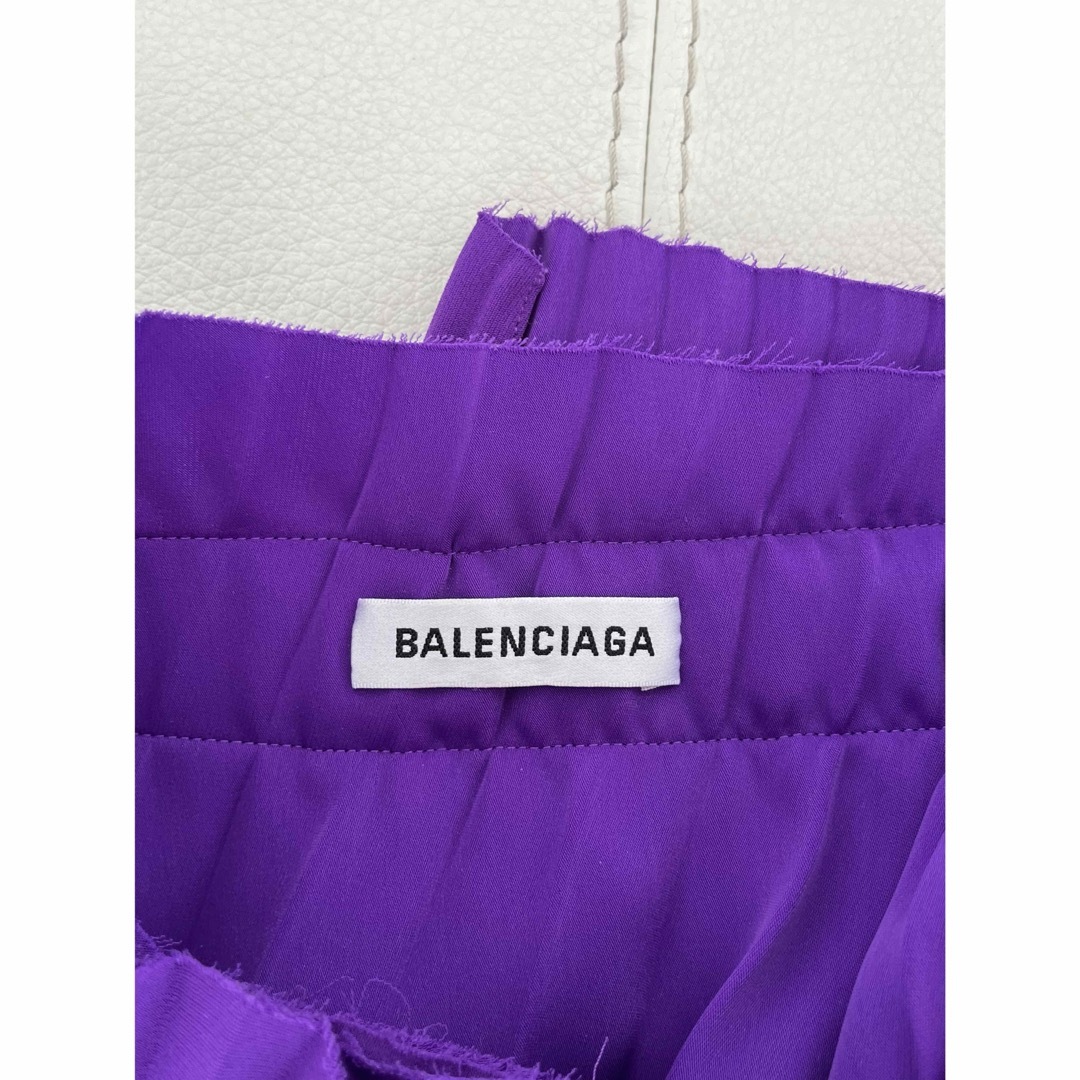 Balenciaga(バレンシアガ)のBALENCIAGA 紫プリーツスカート 34 レディースのスカート(ひざ丈スカート)の商品写真