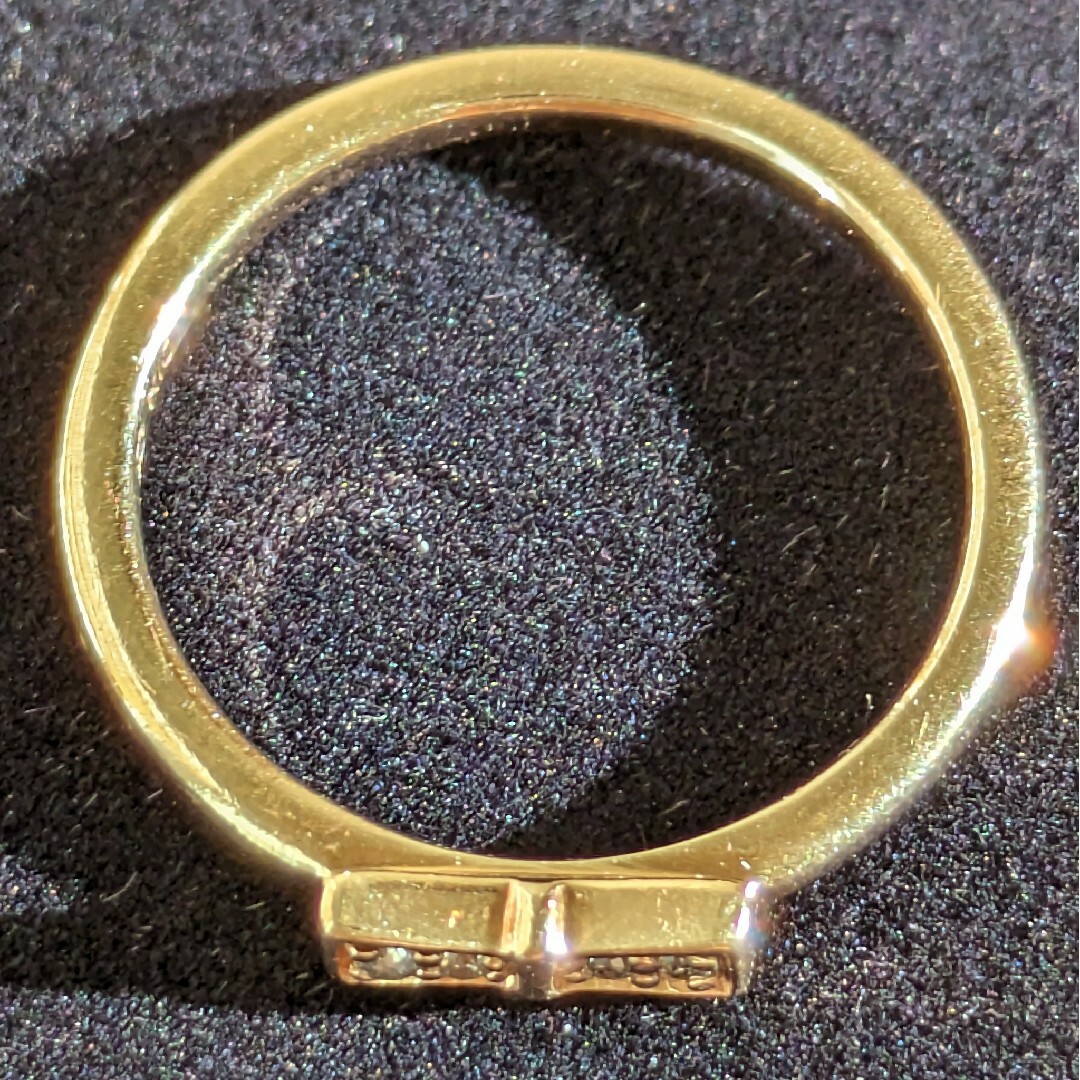 4℃(ヨンドシー)の485 4℃ ダイヤ リボン リング K10 YG イエローゴールド2号 レディースのアクセサリー(リング(指輪))の商品写真