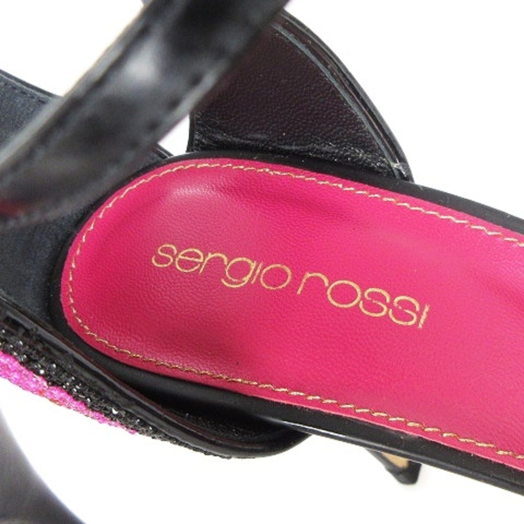 Sergio Rossi(セルジオロッシ)のセルジオロッシ ストラップサンダル ピンヒール ビーズ ピンク 38 25cm位 レディースの靴/シューズ(サンダル)の商品写真