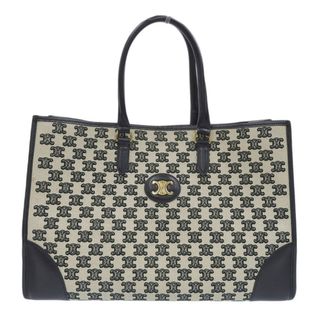 セリーヌ(celine)のセリーヌ CELINE トリオンフ ホリゾンタルカバ ハンドバッグ キャンバス/レザー ベージュ/ブラック 194342CS8 中古 新入荷 OB1668(ハンドバッグ)