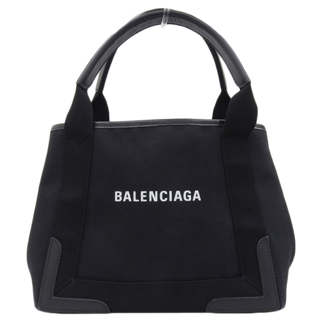 バレンシアガ BALENCIAGA ネイビーカバスS ハンドバッグ キャンバス/レザー ブラック 339933  新入荷 OB1673約235ｃｍ×マチ