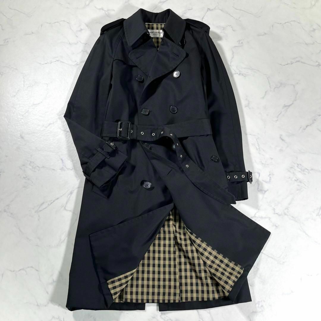 Saint Laurent(サンローラン)の【極美品】SAINT LAURENT エディ期　13SS ブラックトレンチコート メンズのジャケット/アウター(トレンチコート)の商品写真