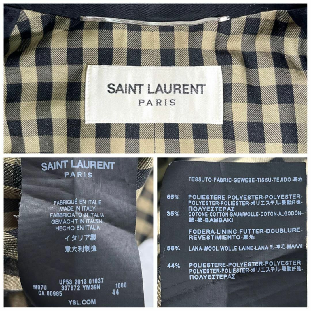 Saint Laurent(サンローラン)の【極美品】SAINT LAURENT エディ期　13SS ブラックトレンチコート メンズのジャケット/アウター(トレンチコート)の商品写真