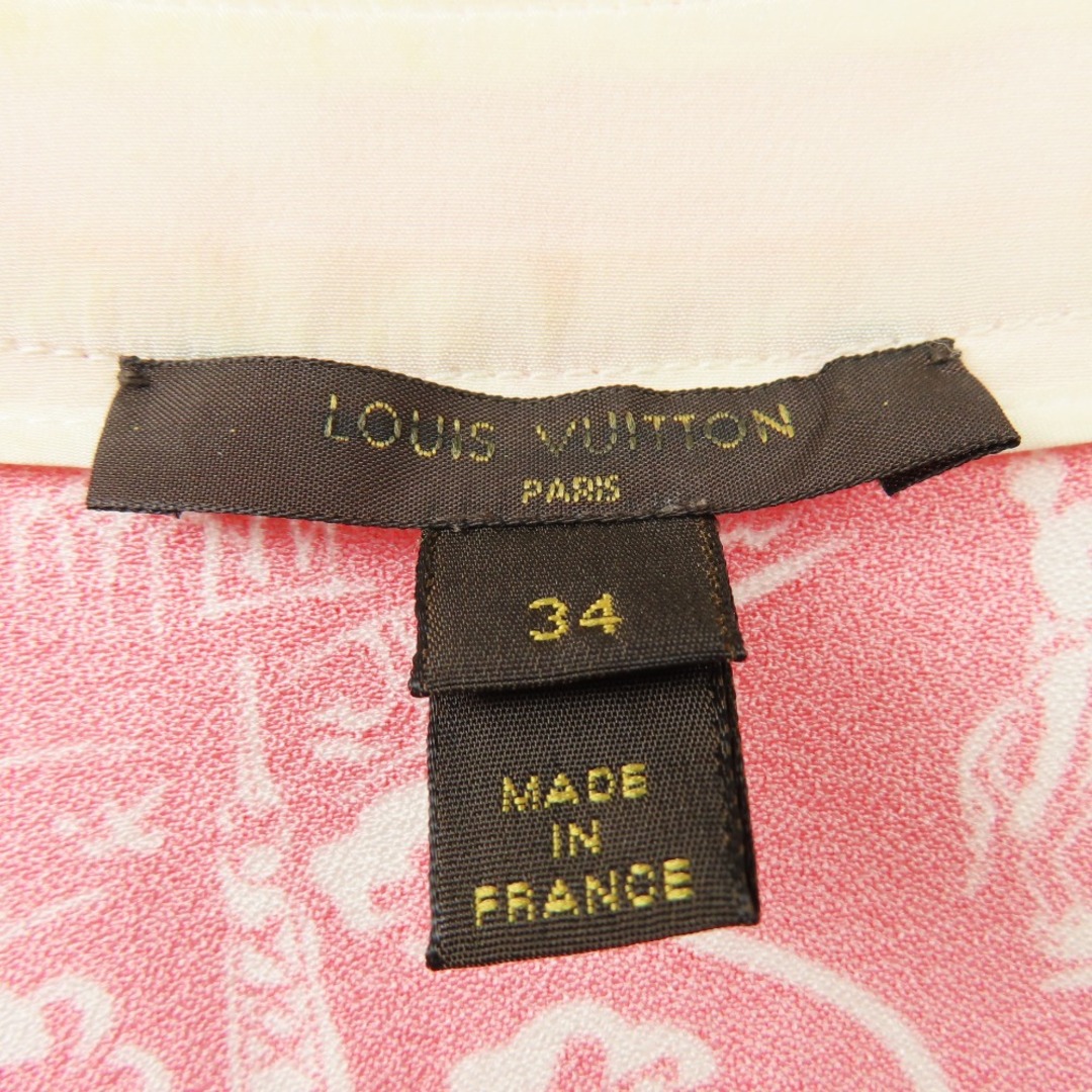 LOUIS VUITTON(ルイヴィトン)のLOUIS VUITTON ルイヴィトン Tシャツ トップス Uネック 34 シルク レーヨン 半袖シャツ シルク/レーヨン/スパンコール レッド レディース【中古】 レディースのトップス(シャツ/ブラウス(半袖/袖なし))の商品写真