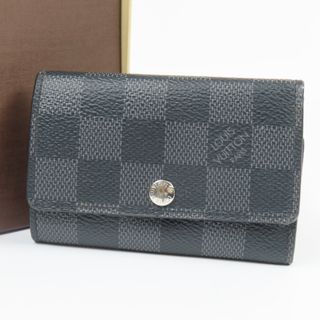 ルイヴィトン(LOUIS VUITTON)の極美品 LOUIS VUITTON ルイヴィトン ミュルティクレ6 6連 ダミエグラフィット キーケース PVC ブラック メンズ【中古】(キーケース)