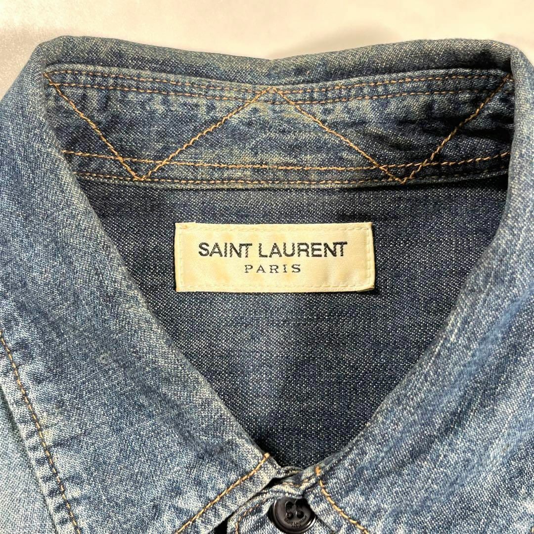 Saint Laurent(サンローラン)のSAINT LAURENT サンローラン　カサンドラライン　ワッペンデニムシャツ メンズのトップス(シャツ)の商品写真