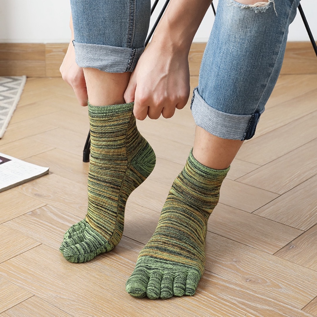 水虫対策 5足指靴下 高品質 綿 5足 メンズソックス 作業靴下 メンズのレッグウェア(ソックス)の商品写真