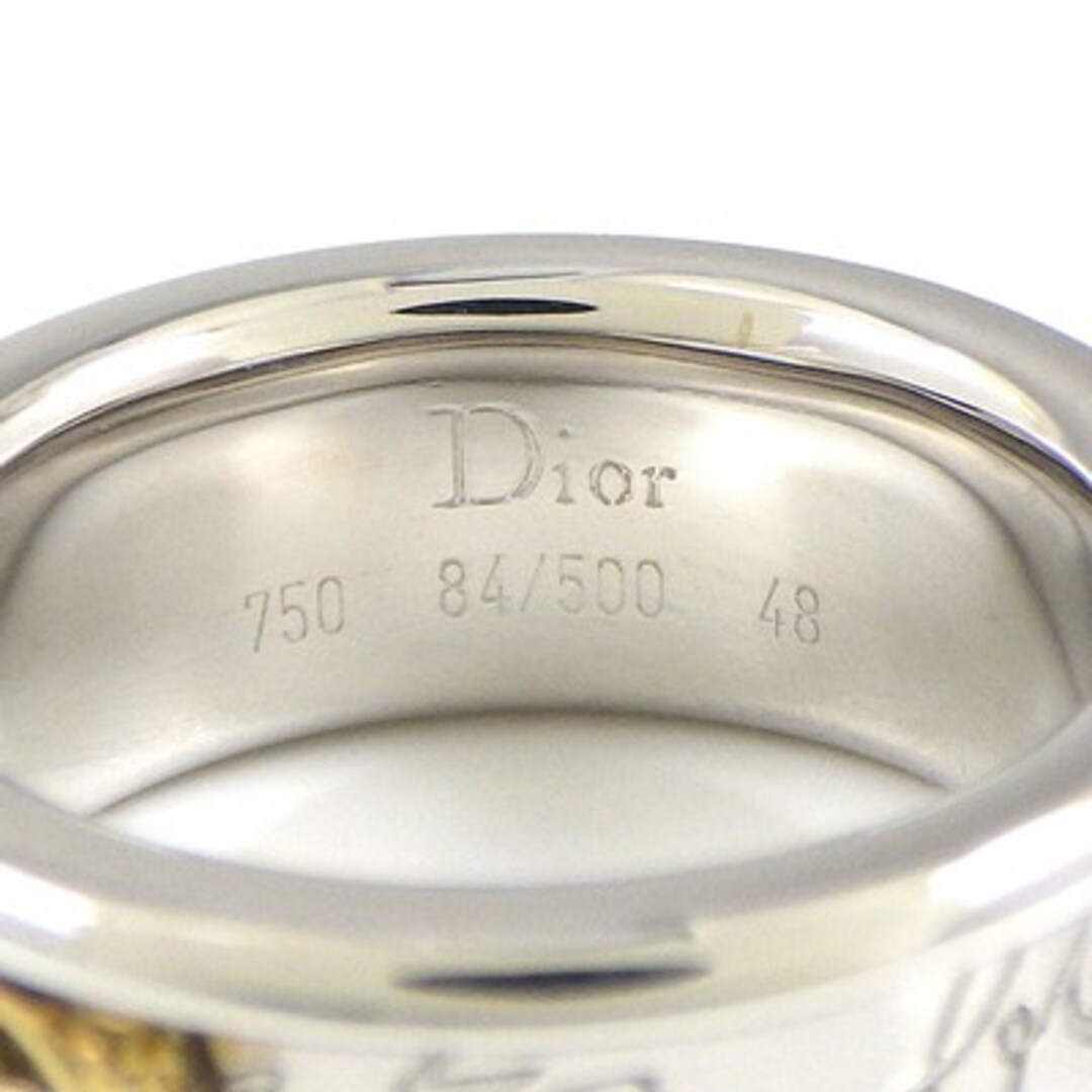 Christian Dior(クリスチャンディオール)のクリスチャンディオール Christian Dior リング スタースウィング 500個限定 84/500 刻印有 1ポイント ダイヤモンド K18WG K18YG 8号 / #48 【中古】 レディースのアクセサリー(リング(指輪))の商品写真