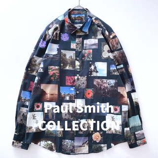 ポールスミスコレクション(Paul Smith COLLECTION)のポールスミスコレクション　フォトスクラップブックシャツ　濃紺　XL　定価2.8万(シャツ)