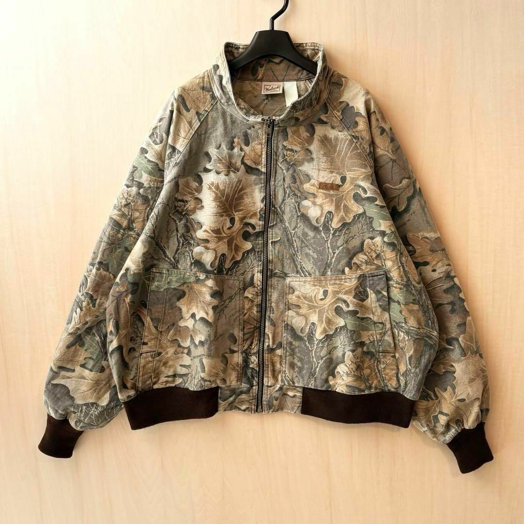 WOOLRICH(ウールリッチ)の90s古着　ウールリッチ　ツリー柄カモフラ　ブルゾン　フルジップ　筆記体タグ メンズのジャケット/アウター(ブルゾン)の商品写真