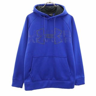 アンダーアーマー(UNDER ARMOUR)のアンダーアーマー 長袖 ジャージ パーカー SM ブルー UNDER ARMOUR 裏起毛 メンズ 古着 【240115】(パーカー)