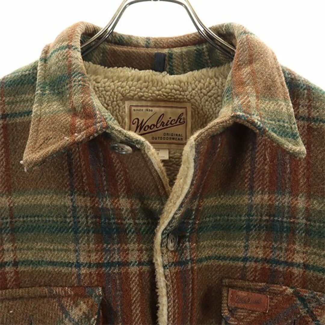 WOOLRICH(ウールリッチ)のウールリッチ USA製 チェック柄 ウールジャケット M ブラウン系 WOOLRICH 裏ボア メンズ 古着 【240115】 メンズのジャケット/アウター(その他)の商品写真