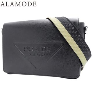 プラダ(PRADA)のPRADA(プラダ) ショルダーバッグ 肩掛け 斜め掛け レザー SAFFIANO CUIR NERO ブラック黒 シルバー金具 2VD046 メンズ 40601108937【中古】【アラモード】(ショルダーバッグ)