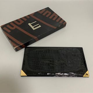 ダンヒル(Dunhill)の極美品 dunhill ダンヒル クロコ型押し レザー エナメル 札入れ 長財布(長財布)