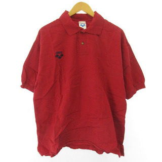 デサント(DESCENTE)のデサント DESCENTE arena ポロシャツ 半袖 赤 レッド M-L(ポロシャツ)