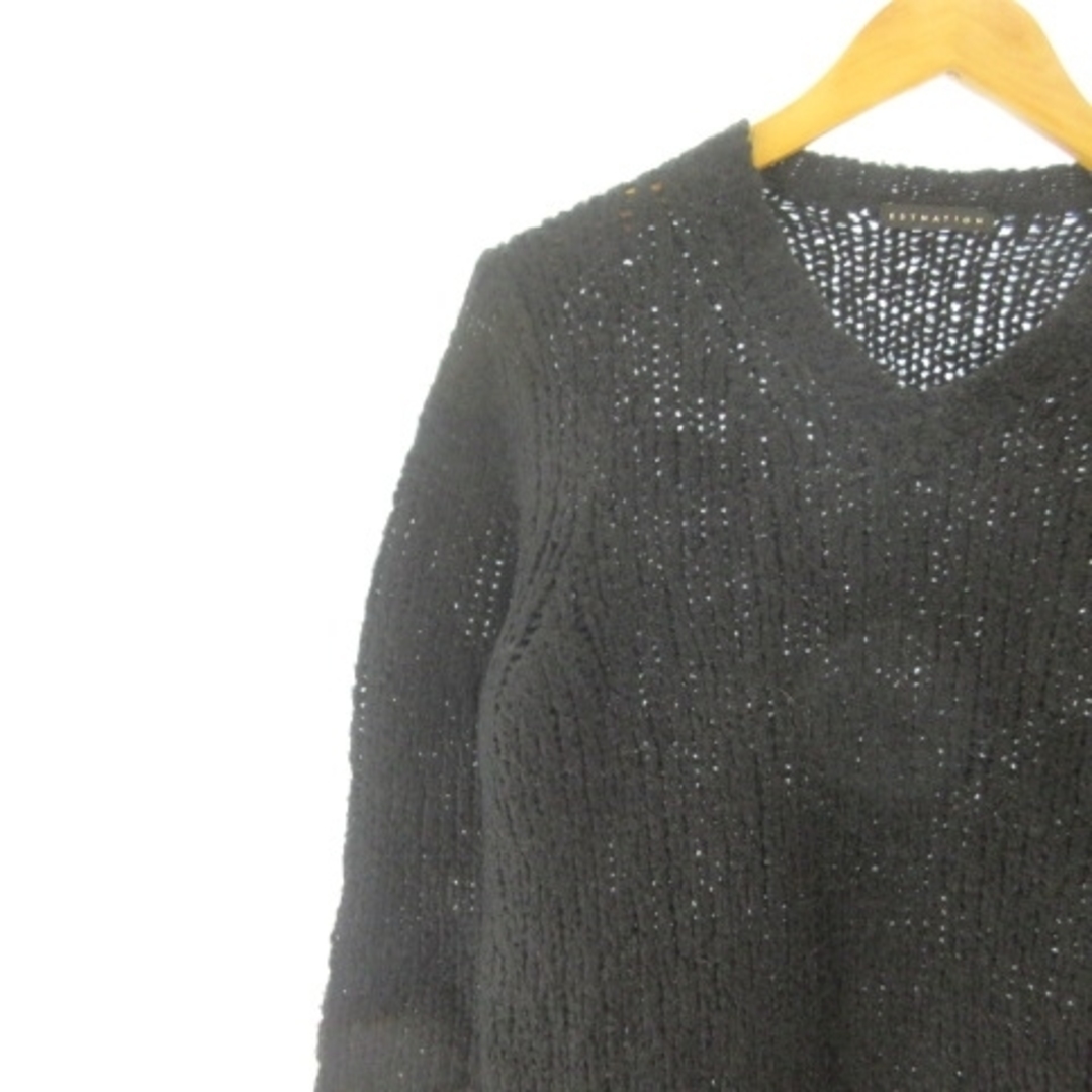 ESTNATION(エストネーション)のエストネーション ESTNATION 美品 ニット セーター ウール混 黒 M レディースのトップス(ニット/セーター)の商品写真