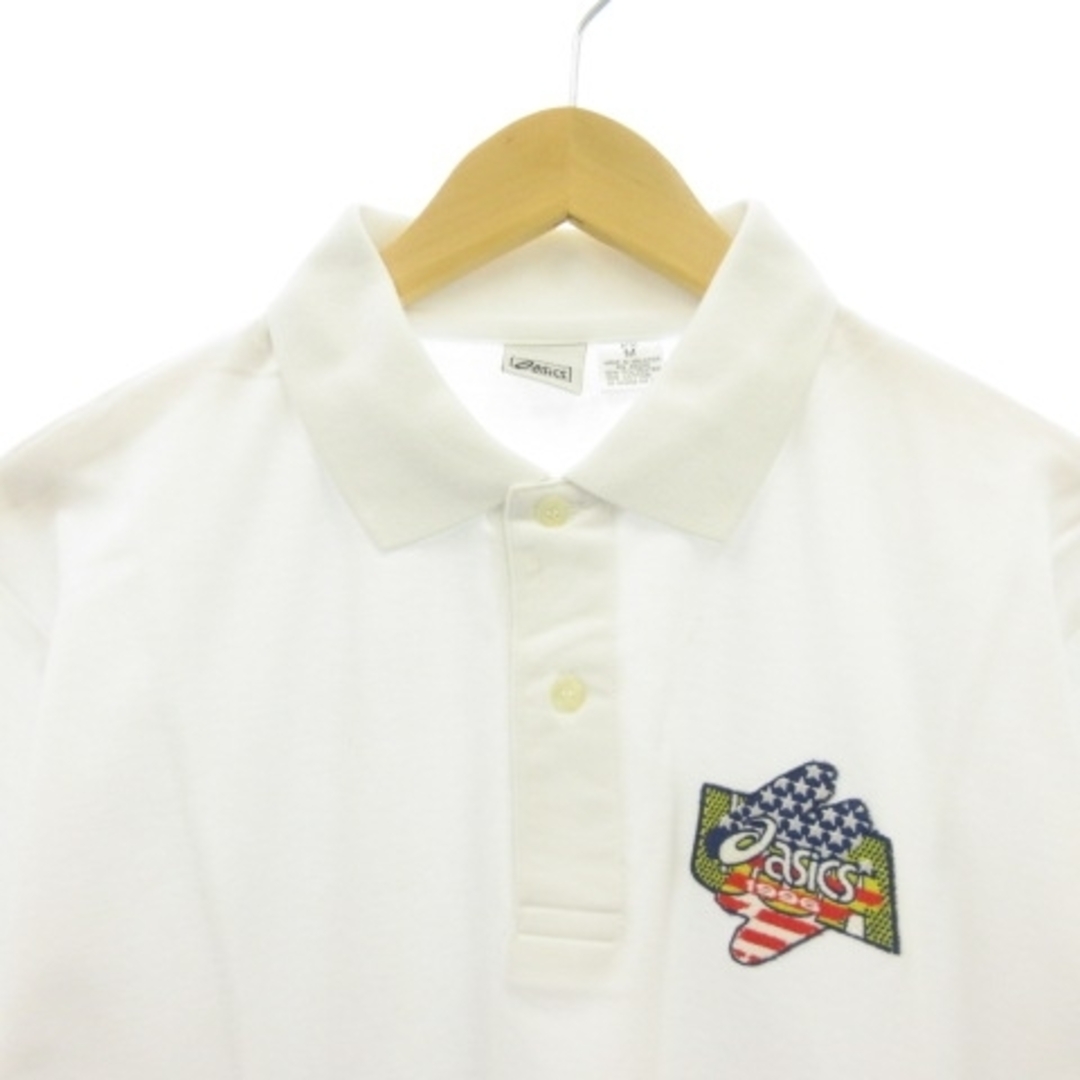 asics(アシックス)のアシックス asics ワッペン ポロシャツ 半袖 白 ホワイト M EC● メンズのトップス(ポロシャツ)の商品写真
