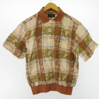 アザー(other)のMATTINO & SERA ポロシャツ チェック 半袖 茶 ブラウン M(ポロシャツ)