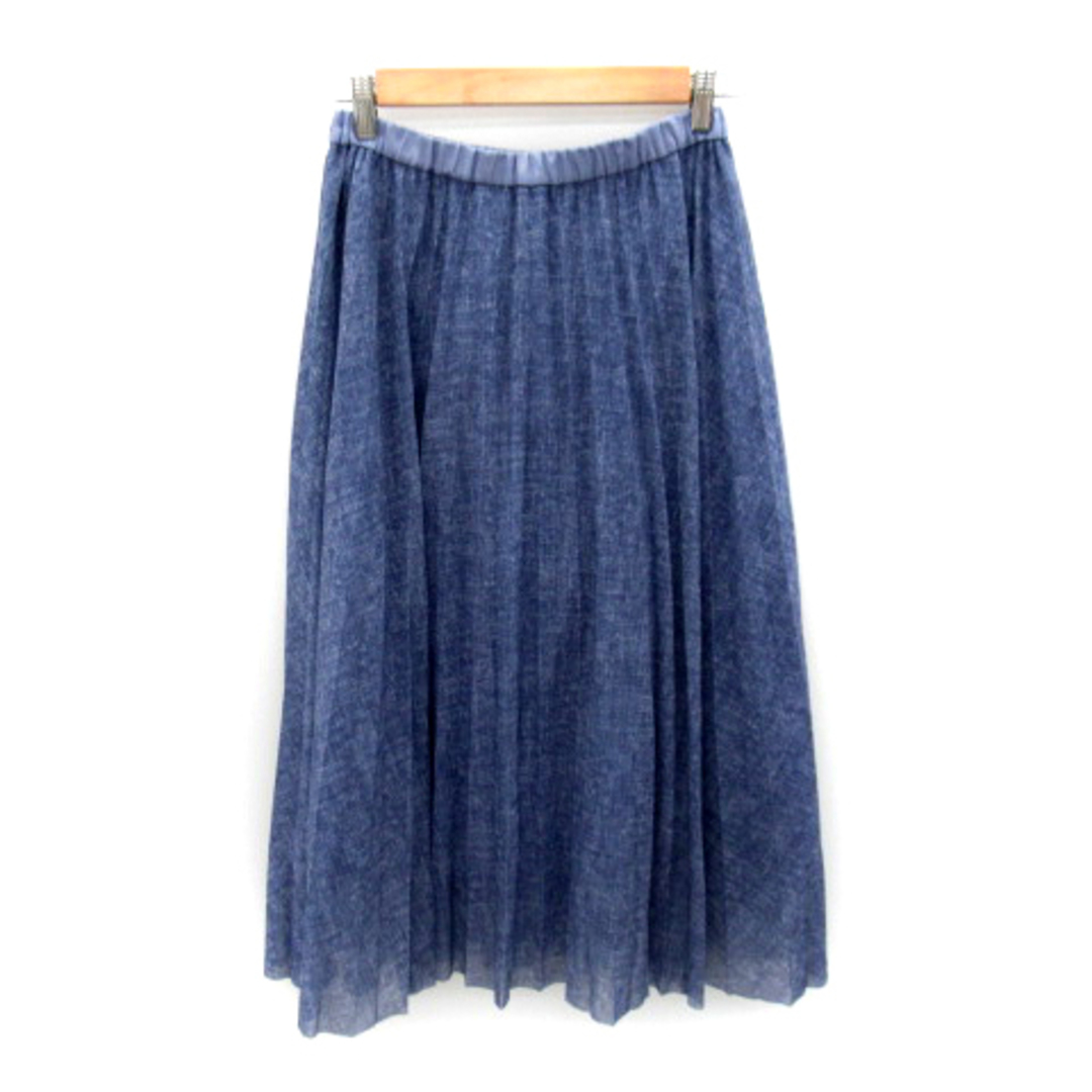 w closet(ダブルクローゼット)のダブルクローゼット プリーツスカート ロング丈 F 青 ブルー /SY9 ■MO レディースのスカート(ロングスカート)の商品写真