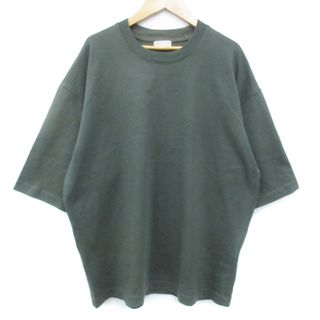 ビューティアンドユースユナイテッドアローズ(BEAUTY&YOUTH UNITED ARROWS)のB&Y ユナイテッドアローズ Tシャツ カットソー 半袖 無地 L カーキ(Tシャツ/カットソー(半袖/袖なし))