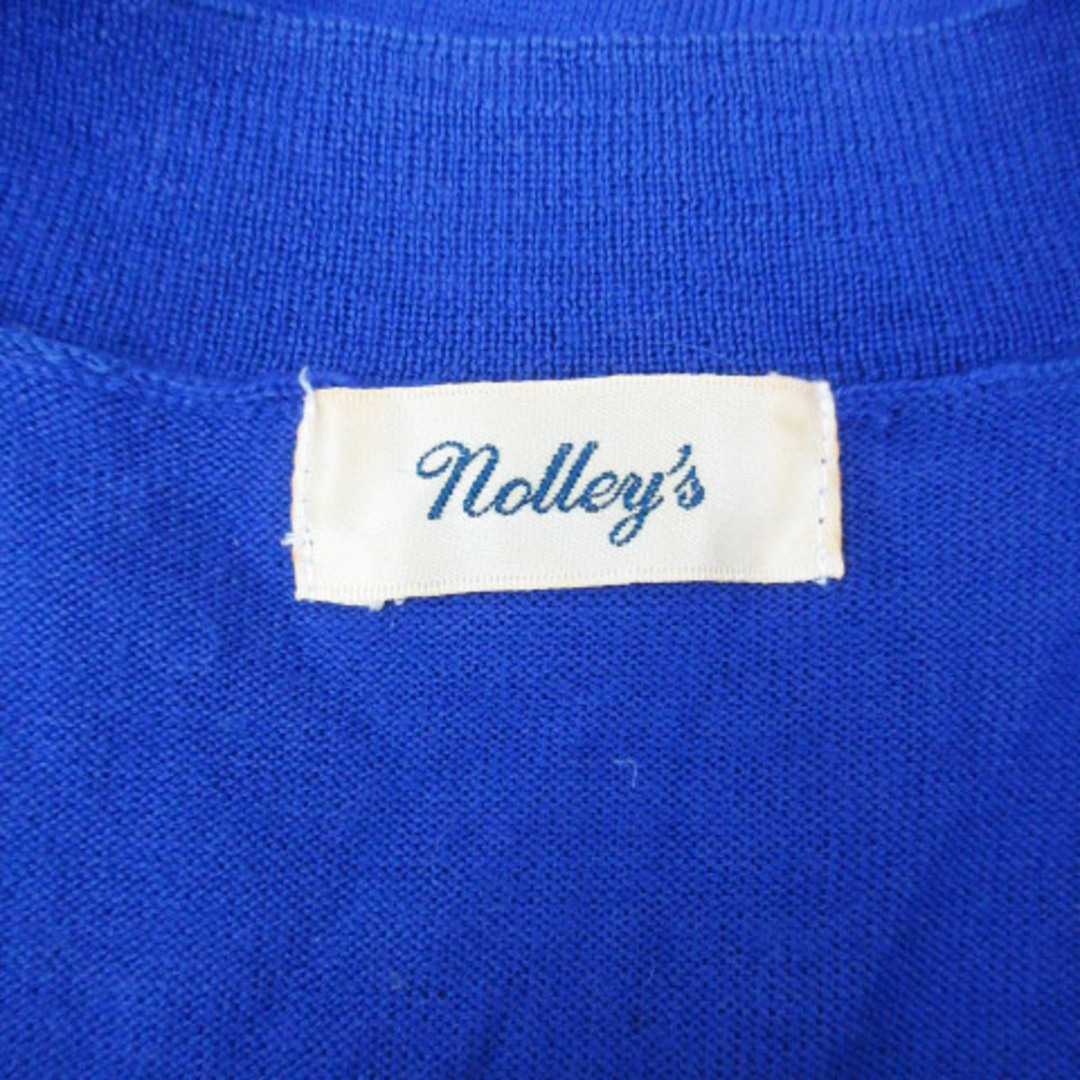 NOLLEY'S(ノーリーズ)のノーリーズ ニット カットソー 長袖 Uネック リボン 無地 38 青 ブルー レディースのトップス(ニット/セーター)の商品写真