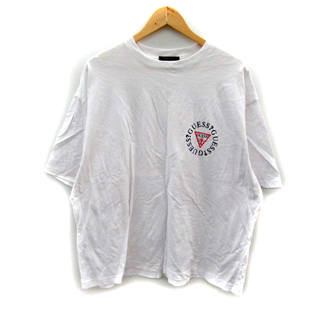 ゲス(GUESS)のゲス Tシャツ カットソー 半袖 ラウンドネック ロゴプリント L 白 ホワイト(Tシャツ/カットソー(半袖/袖なし))
