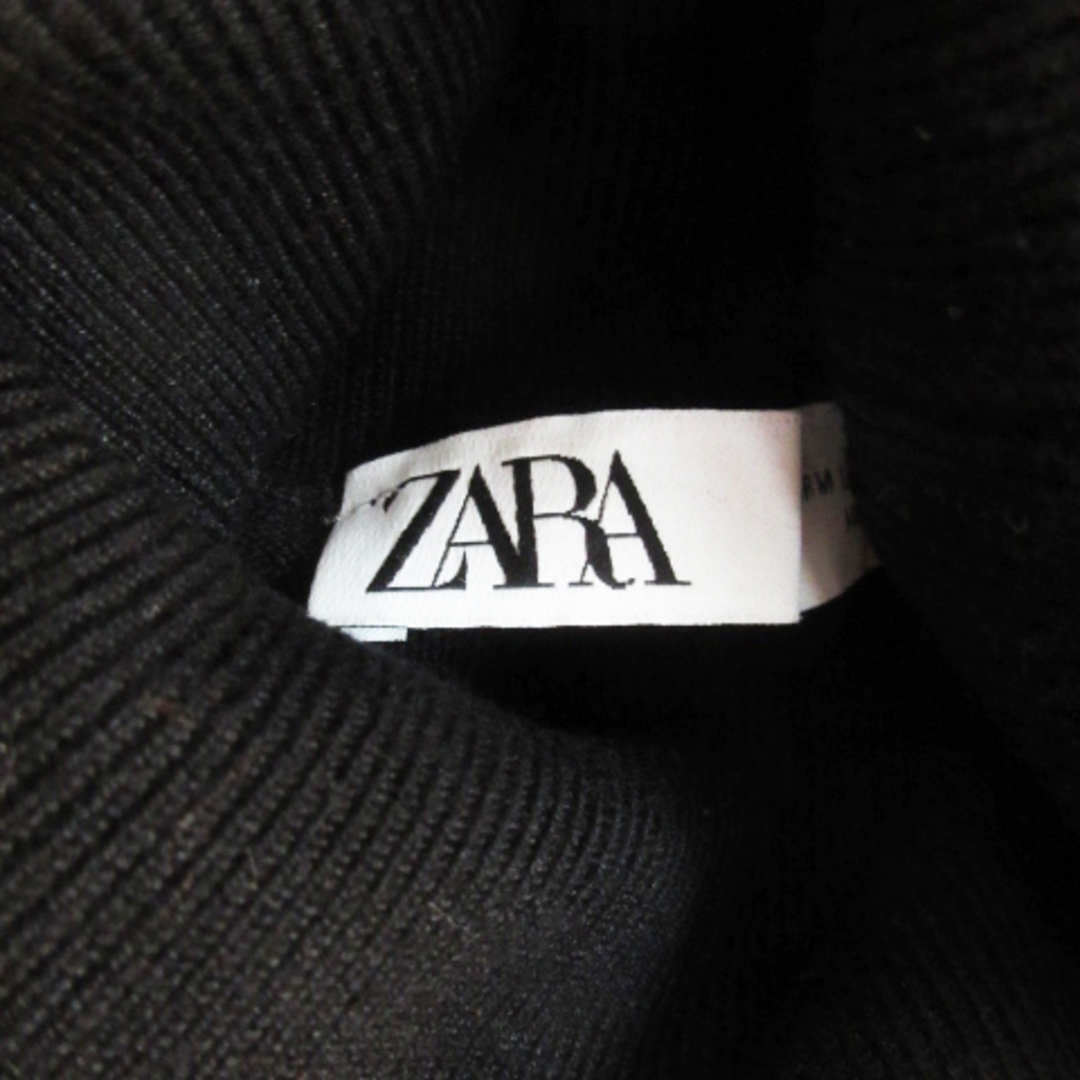 ZARA(ザラ)のザラ ZARA ニット カットソー 長袖 タートルネック 無地 M 黒 ブラック レディースのトップス(ニット/セーター)の商品写真