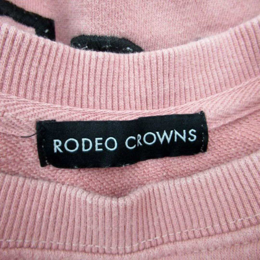 RODEO CROWNS(ロデオクラウンズ)のロデオクラウンズ トレーナー ラウンドネック 刺繍 オーバーサイズ F ピンク レディースのトップス(トレーナー/スウェット)の商品写真