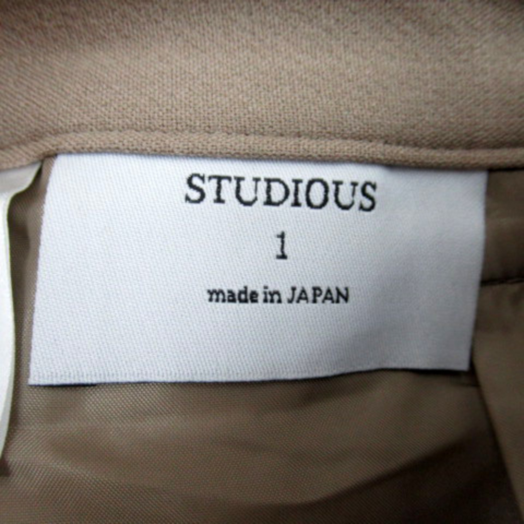 STUDIOUS(ステュディオス)のステュディオス ワイドパンツ スラックスパンツ ロング丈 ウール混 1 ベージュ レディースのパンツ(その他)の商品写真