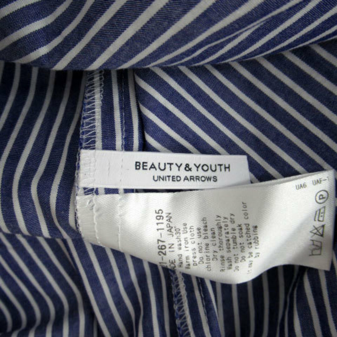 BEAUTY&YOUTH UNITED ARROWS(ビューティアンドユースユナイテッドアローズ)のB&Y ユナイテッドアローズ シャツ ブラウス スキッパーカラー ストライプ柄 レディースのトップス(シャツ/ブラウス(長袖/七分))の商品写真