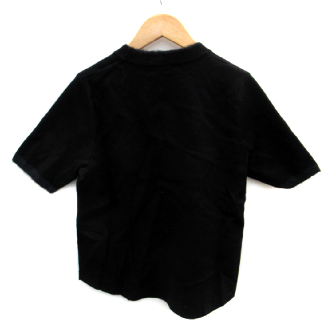 ZARA(ザラ)のザラ ZARA ニット セーター 五分袖 クルーネック M 黒 ブラック レディースのトップス(ニット/セーター)の商品写真