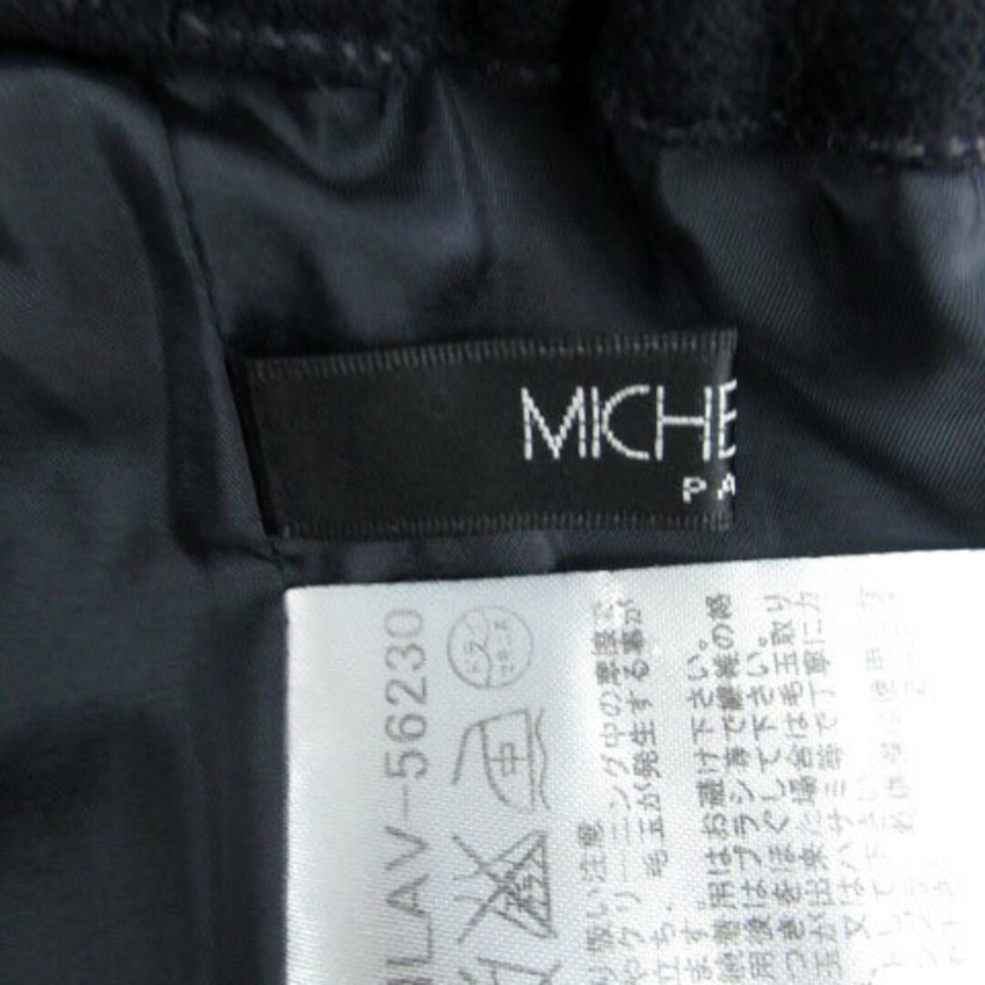 MICHEL KLEIN(ミッシェルクラン)のミッシェルクラン テーパードパンツ イージー ストライプ柄 ウール 38 紺 レディースのパンツ(その他)の商品写真