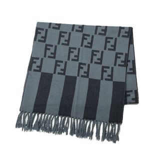 フェンディ(FENDI)のFENDI マフラー ズッカ FF柄 ロゴ ストール 144?p×37?p ぺカン フリンジ リバーシブル ユニセックス(マフラー)