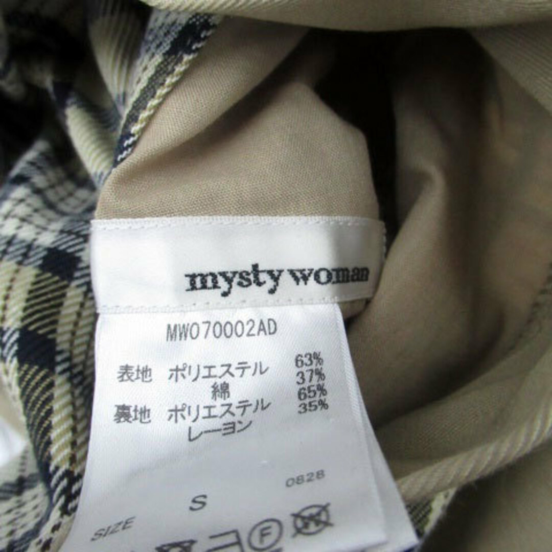 mysty woman(ミスティウーマン)のミスティウーマン トレンチコート スプリングコート チェック柄 リバーシブル S レディースのジャケット/アウター(トレンチコート)の商品写真