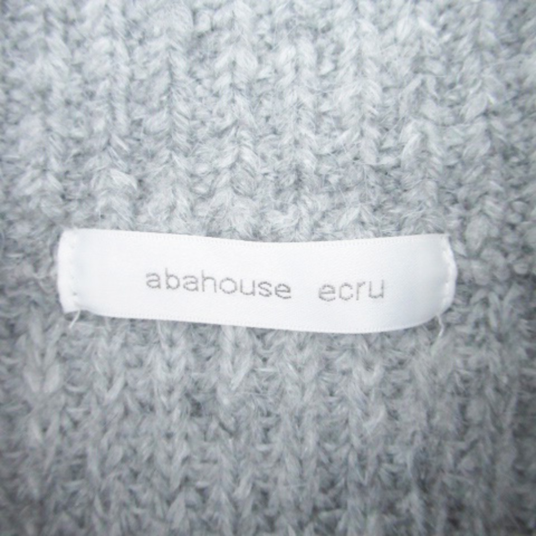 ABAHOUSE(アバハウス)のアバハウス ecru ニット セーター オフネック 長袖 無地 ウール混 グレー レディースのトップス(ニット/セーター)の商品写真