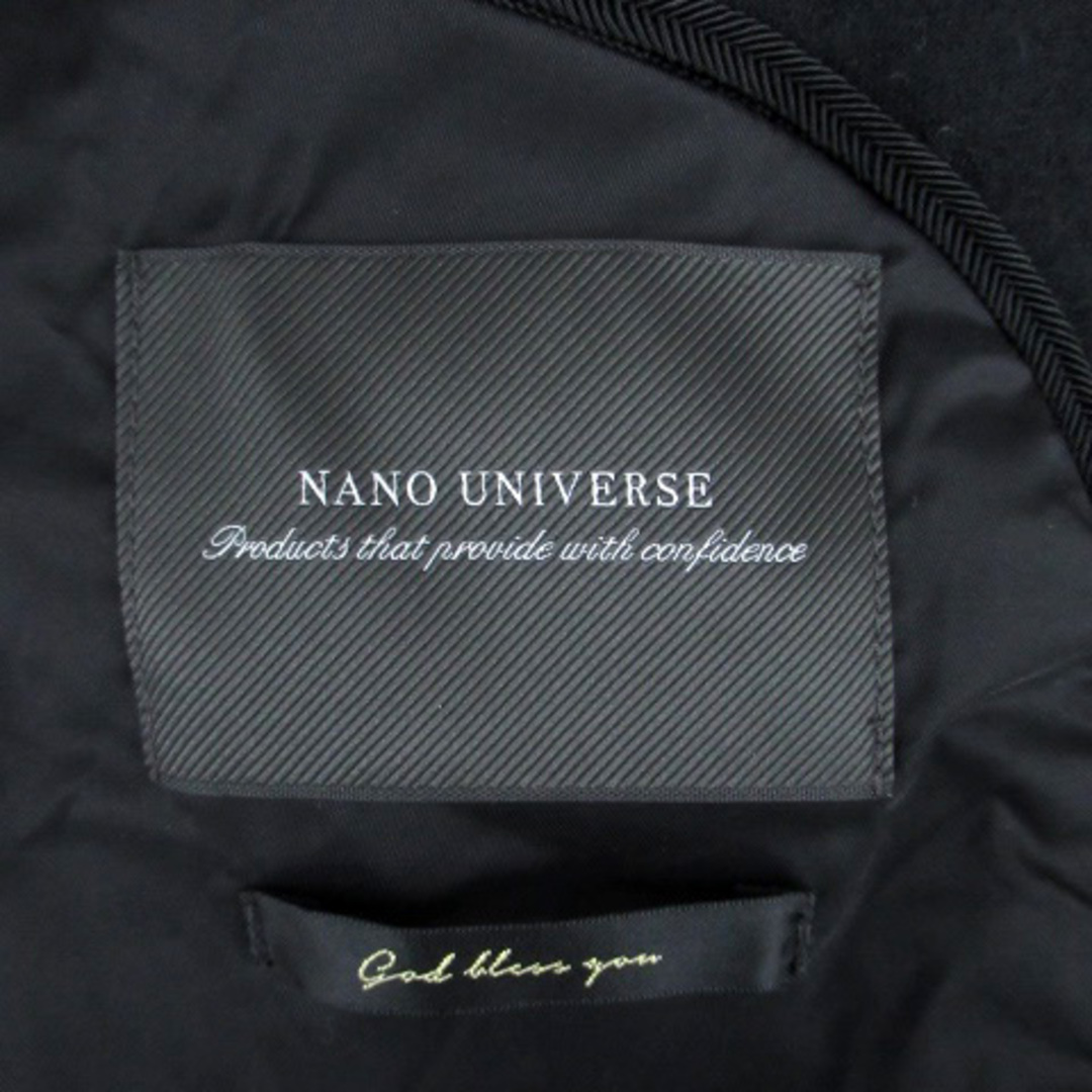 nano・universe(ナノユニバース)のナノユニバース テーラードジャケット シングル ミドル丈 総裏地 ウール L 黒 レディースのジャケット/アウター(その他)の商品写真