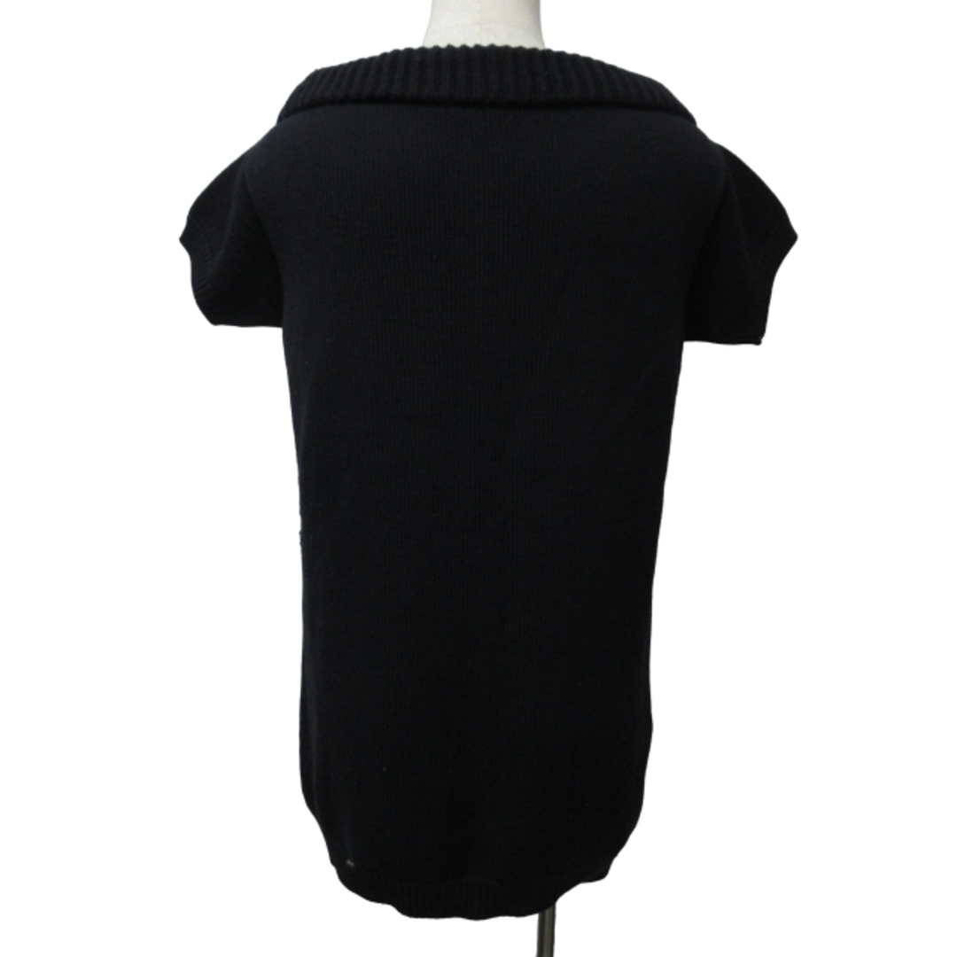 PRADA(プラダ)のプラダ PRADA ウール 半袖 ニット  セーター 38 約M ネイビー レディースのトップス(ニット/セーター)の商品写真