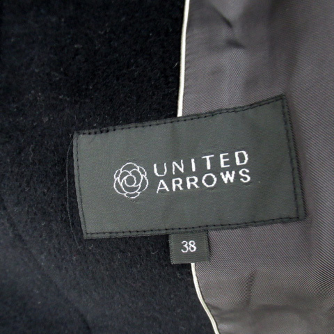UNITED ARROWS(ユナイテッドアローズ)のユナイテッドアローズ ステンカラーコート ロング ベルト付き アンゴラ 38 黒 レディースのジャケット/アウター(その他)の商品写真