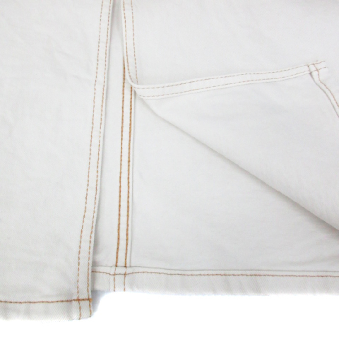 ZARA(ザラ)のザラ デニムスカート タイトスカート ロング丈 ステッチ S オフホワイト 茶 レディースのスカート(ロングスカート)の商品写真