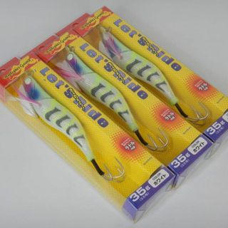 ３本セット★レッツライド◆ホワイト　3.5号 (35g) タコエギ◆ラトル内蔵(ルアー用品)