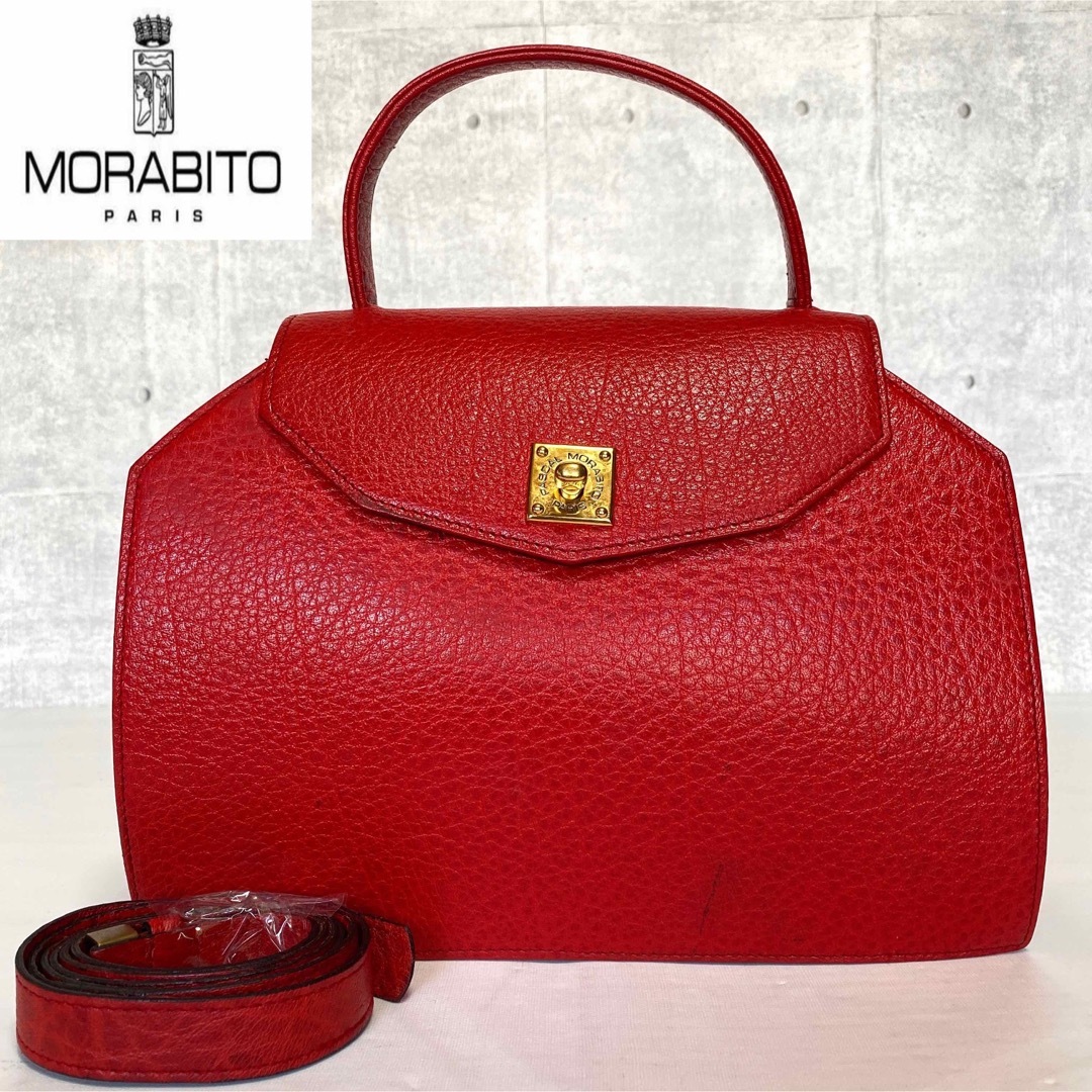 MORABITO】PASCAL レザー レッド系 ゴールド金具 2WAYバッグ MORABITO】PASCAL レザー レッド系 ゴールド金具 2WAYバッグ