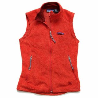 パタゴニア(patagonia)の00s USA製 patagoniaパタゴニア R2 POLARTEC フリースベスト パーシモン W-XS★刺繍ロゴ レギュレーター オールド アウトドア インナー(ベスト/ジレ)