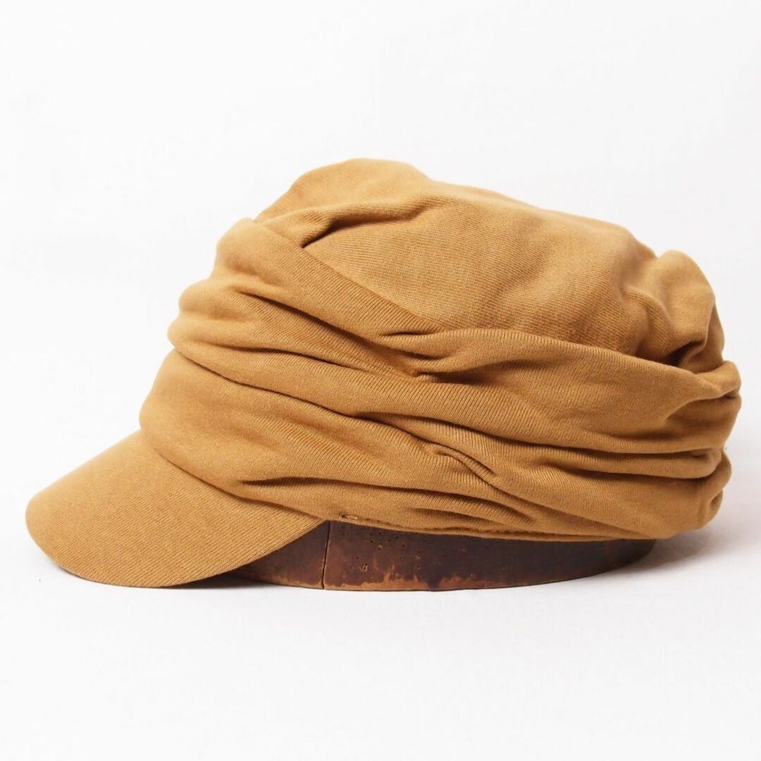 スウェット ギャザーワークキャップ フリーサイズ ベージュ メンズの帽子(キャップ)の商品写真